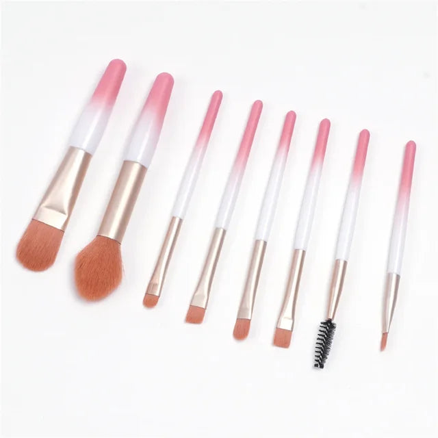 8Pcs Professional Makeup Brush Set Soft Fluffy Hair Brushes Eye Shadow Foundation Blush Blending Beauty Cosmetics Makeup Tools