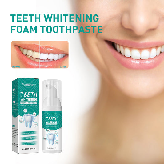 West&Month Foam Toothpaste Breath Freshening Whitening Toothpaste Tooth Anti-Moth Mouth Cleaning Tooth Stains And Gum Care