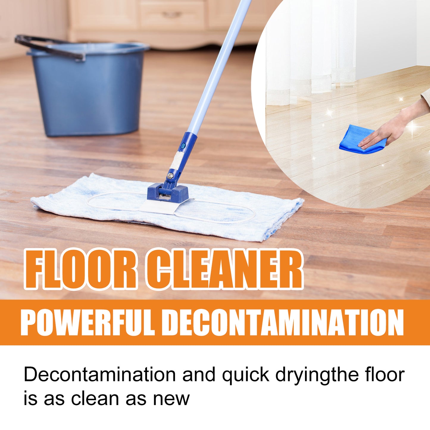 Jue-Fish Floor Cleaner, Wood Floor Cleaning Polishing Brightening Strong Decontamination Descaling Tile Cleaner