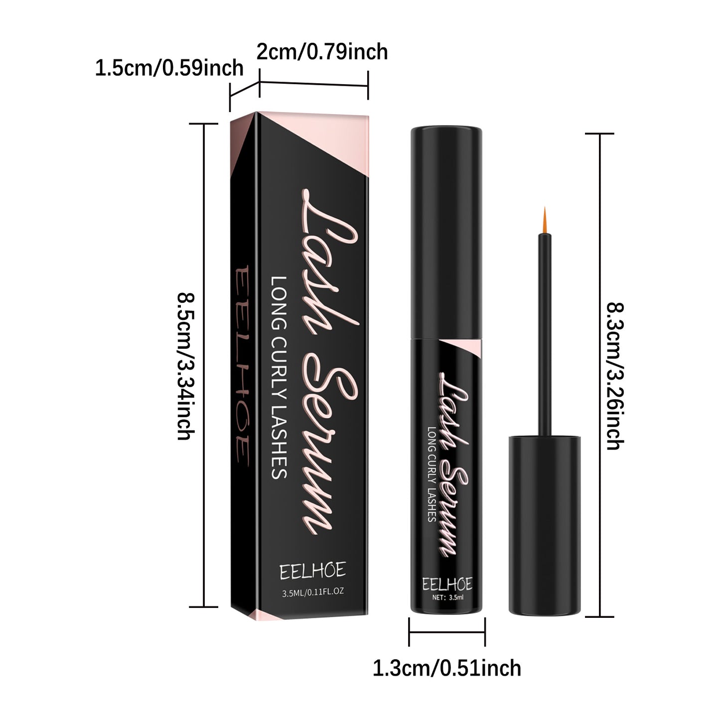 EELHOE Mascara, Eyelash Serum Gently Moisturizes Thick And Long Lashes With Natural Curling Eyelash