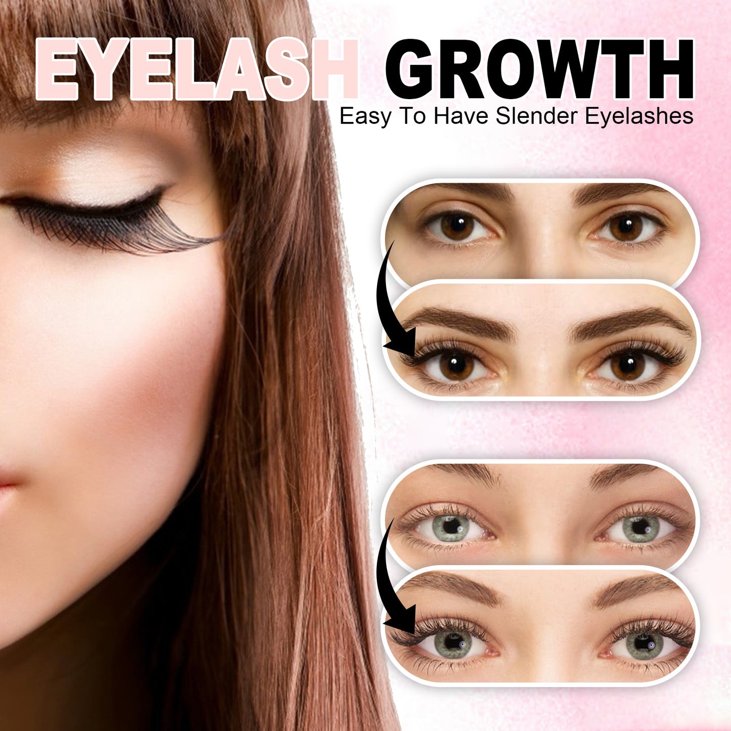 EELHOE Mascara, Eyelash Serum Gently Moisturizes Thick And Long Lashes With Natural Curling Eyelash