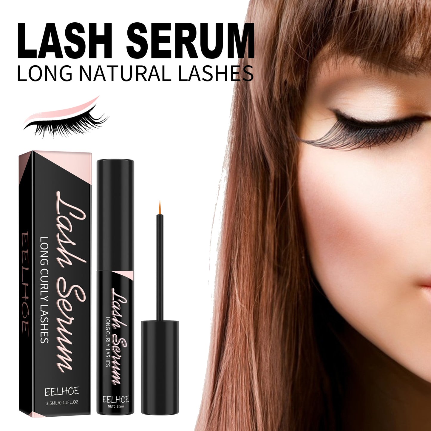 EELHOE Mascara, Eyelash Serum Gently Moisturizes Thick And Long Lashes With Natural Curling Eyelash