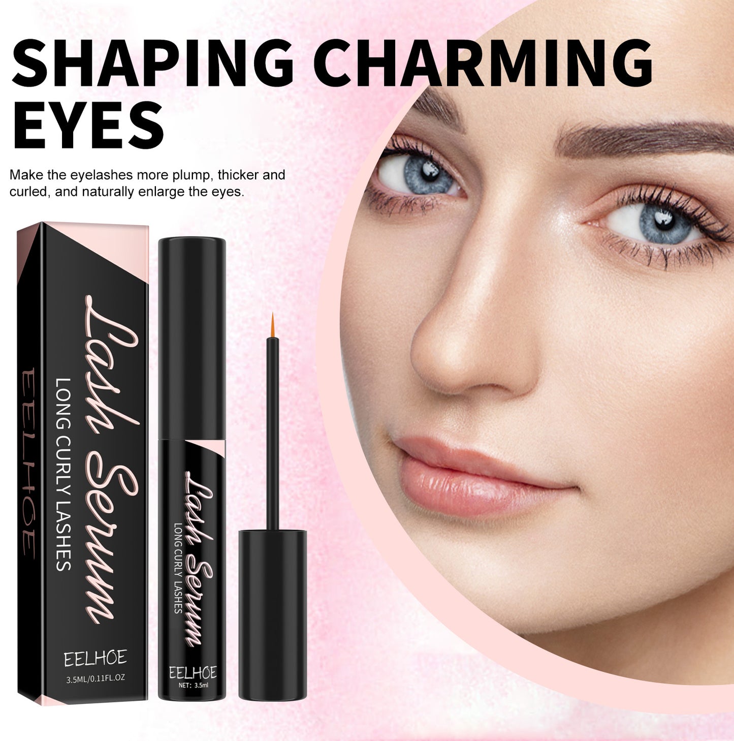 EELHOE Mascara, Eyelash Serum Gently Moisturizes Thick And Long Lashes With Natural Curling Eyelash