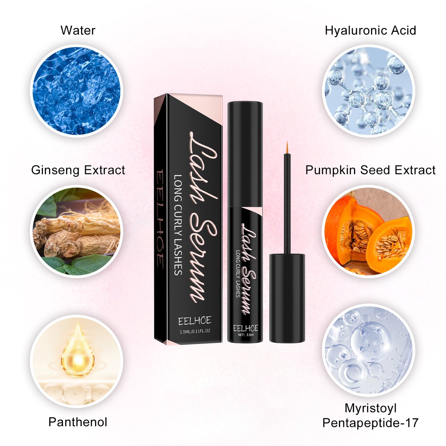 EELHOE Mascara, Eyelash Serum Gently Moisturizes Thick And Long Lashes With Natural Curling Eyelash