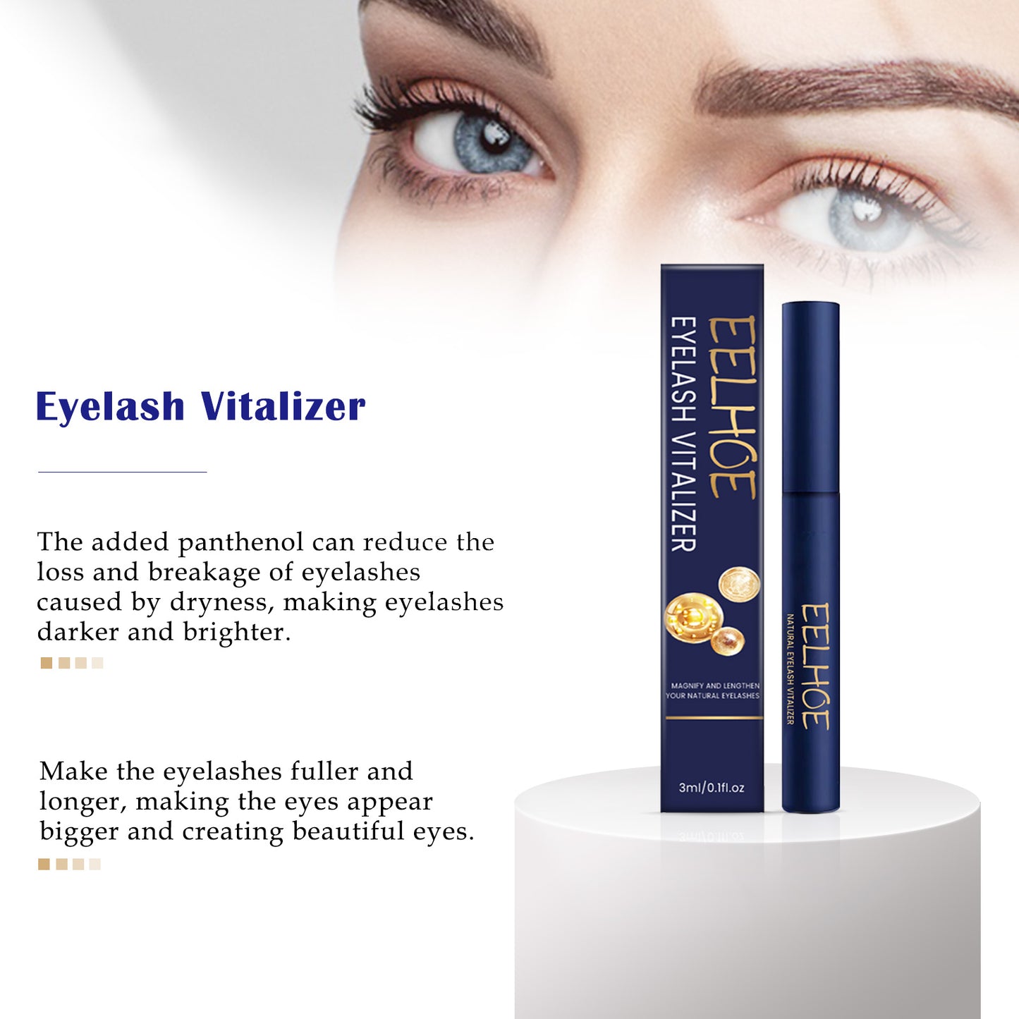 Eelhoe Mascara Eyelash Serum Thickening And Moisturizing Natural Long Black Curl Beautiful Mild Non-Smudging Mascara