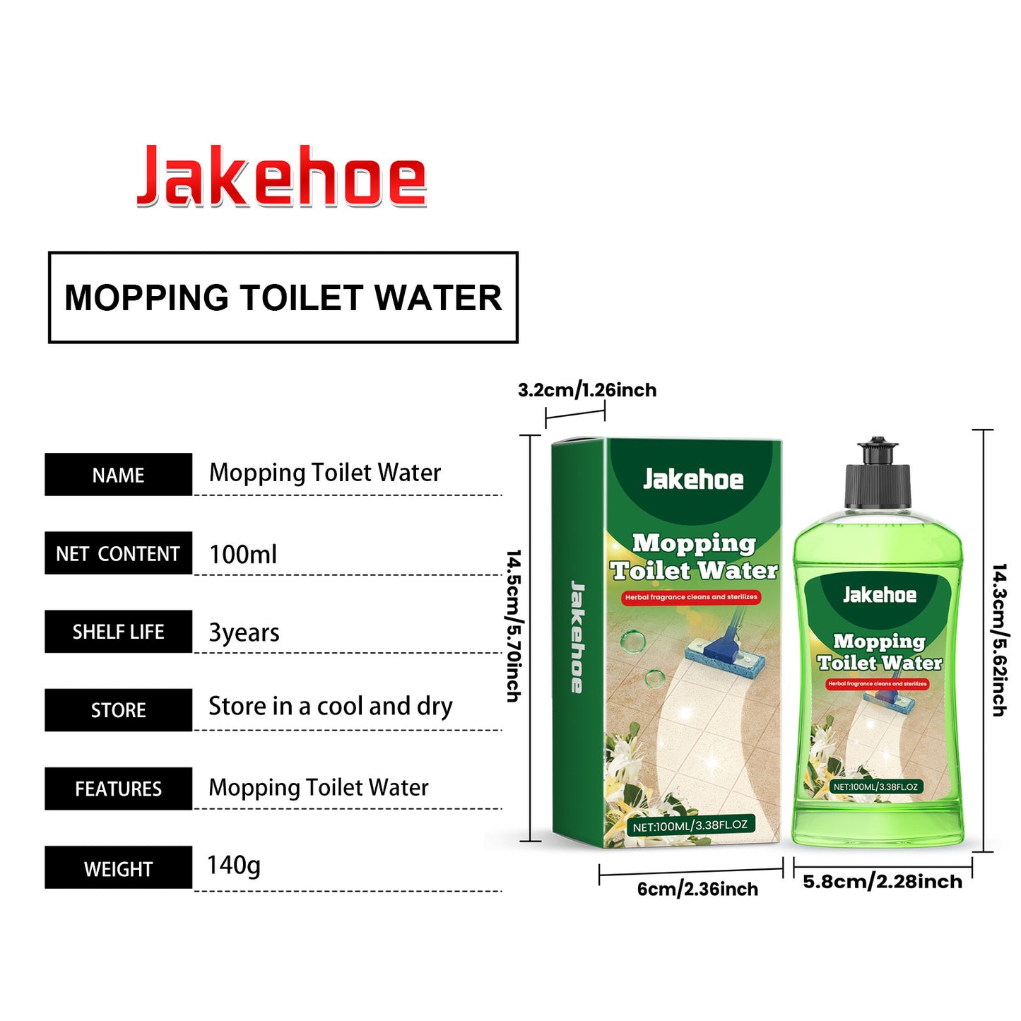 Jakehoe Toilet Water Floor Cleaner, Floor Tile Cleaner Stain Removing Odor Brightening Polish