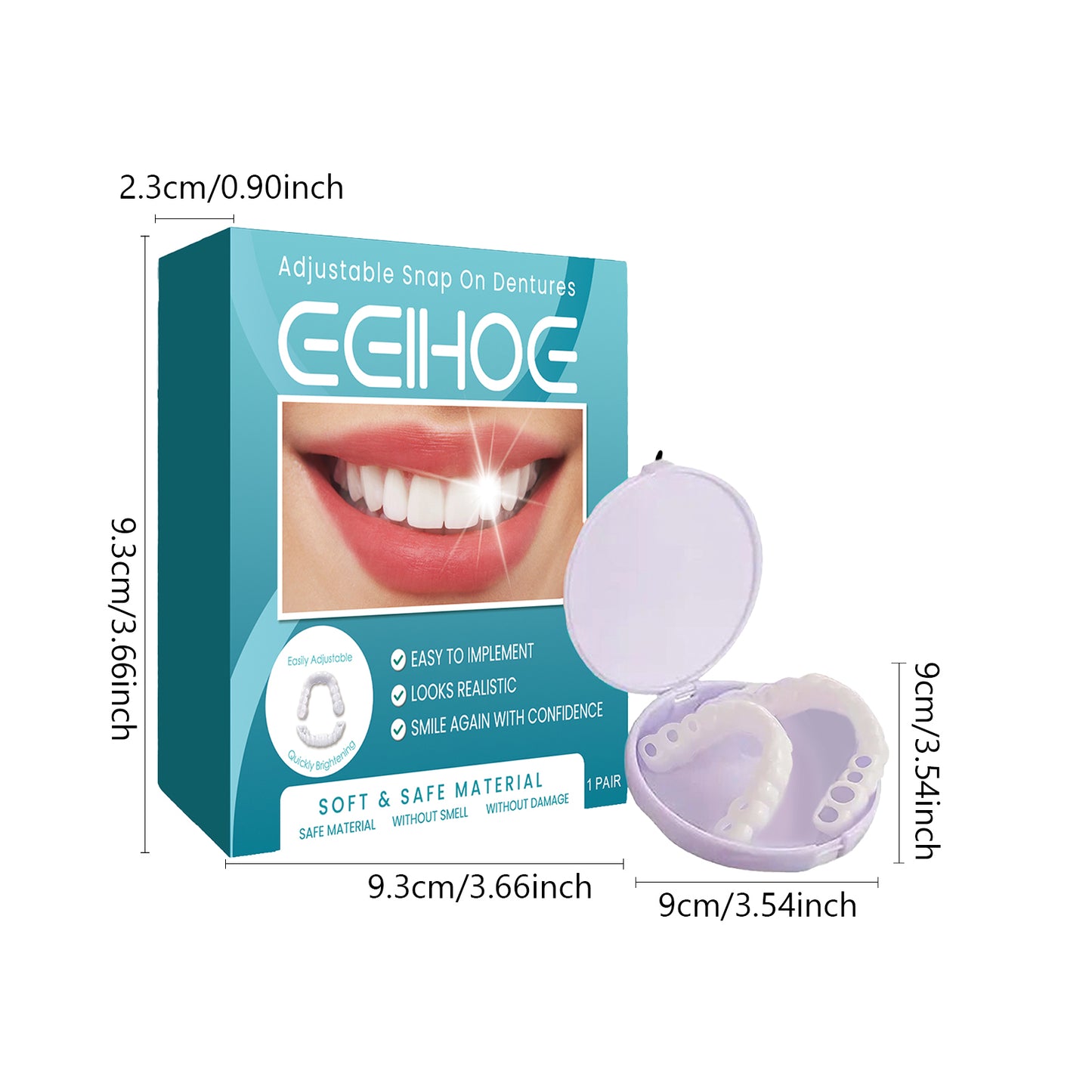 EELHOE Adjustable Buckle Denture, Temporary Fillings Interdental Fillings Orthodontic Denture Kits