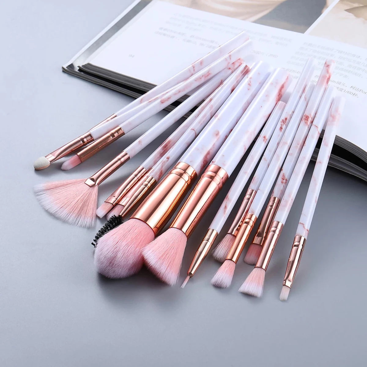 15pcs Marble makeup brushes set Face washing brush  makeup tools