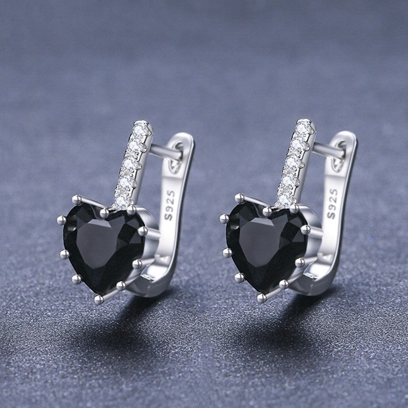 Beautiful All-match Loving Heart Zircon Earrings Copper