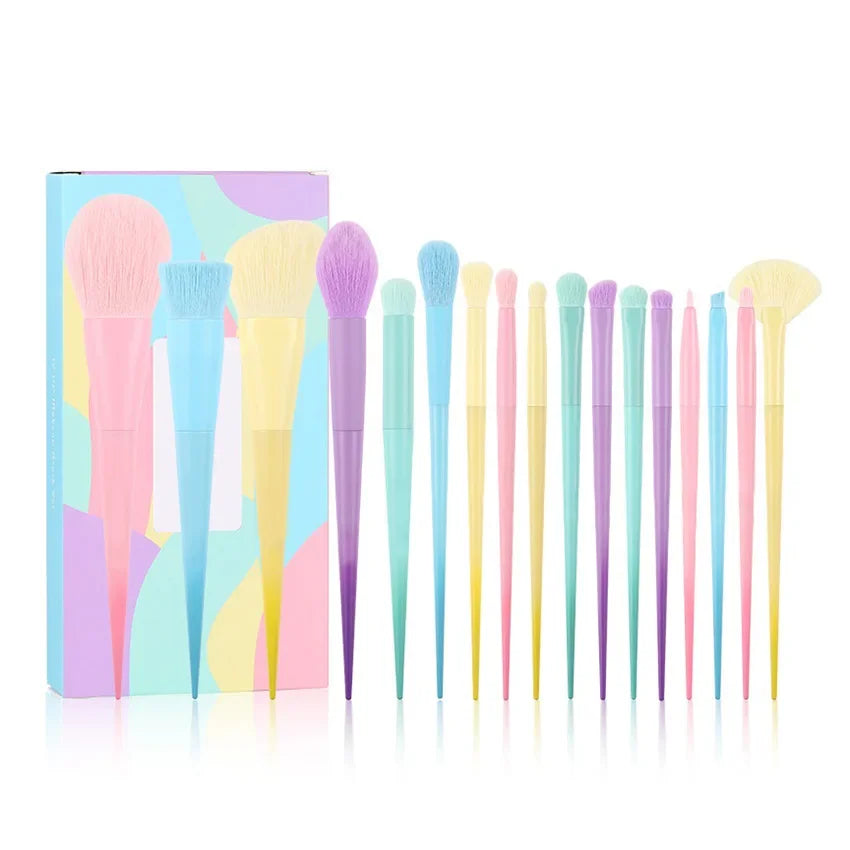 17Pcs Professional Makeup Brush Set Multi-Color Foundation Concealer Eyeshadow Powder Blush Blending Brushes Beauty Make Up Tool