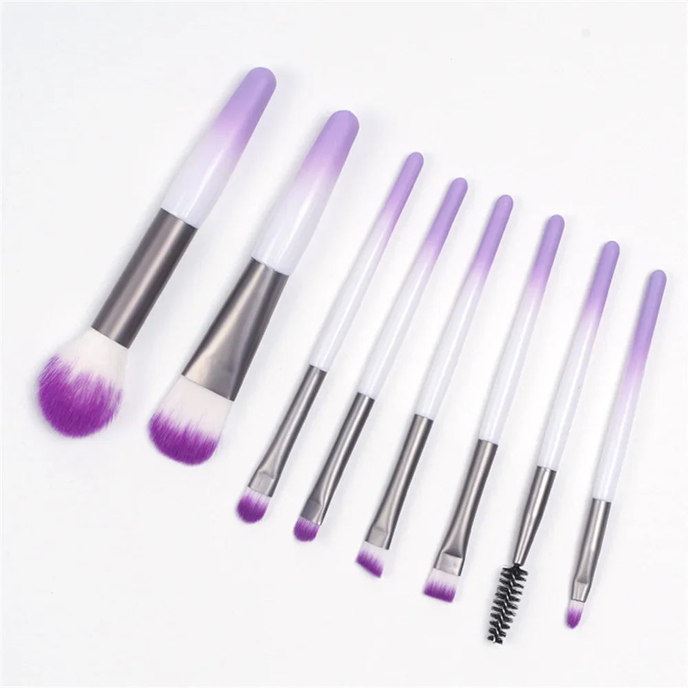 8Pcs Professional Makeup Brush Set Soft Fluffy Hair Brushes Eye Shadow Foundation Blush Blending Beauty Cosmetics Makeup Tools