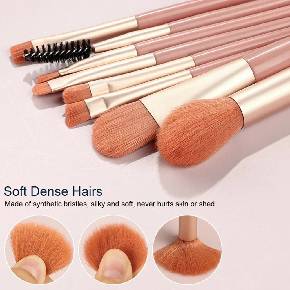 8Pcs Professional Makeup Brush Set Soft Fluffy Hair Brushes Eye Shadow Foundation Blush Blending Beauty Cosmetics Makeup Tools