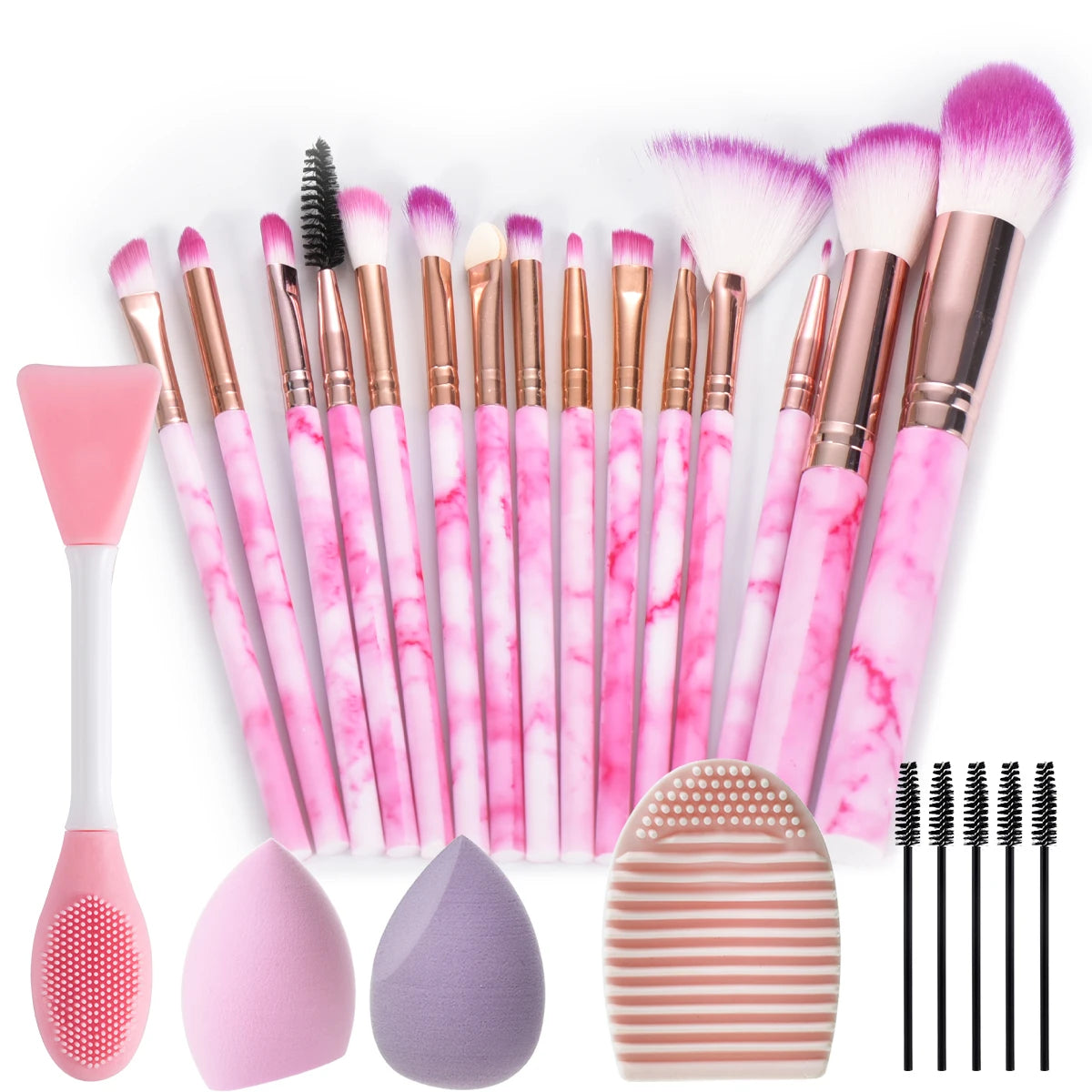 15pcs Marble makeup brushes set Face washing brush  makeup tools