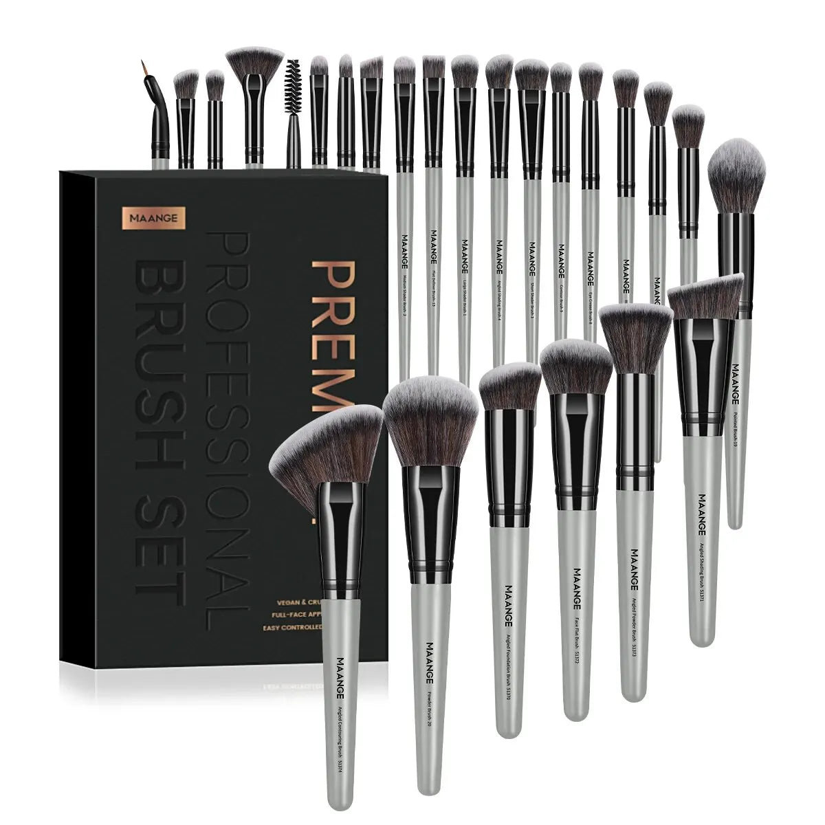 MAANGE Professional Gift Box 25 Pieces Makeup Brushes Kit Face Eye Beauty Brushes For Foundation Conceal Eyeshadow Contour Brush