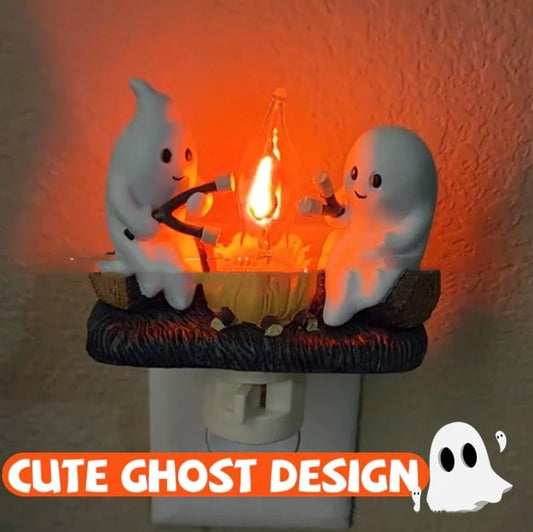 Ghost Campfire Flickering Nightlight Halloween Night Lights Spooky Campfire Flickering Flame Night Light Indoor Decorations