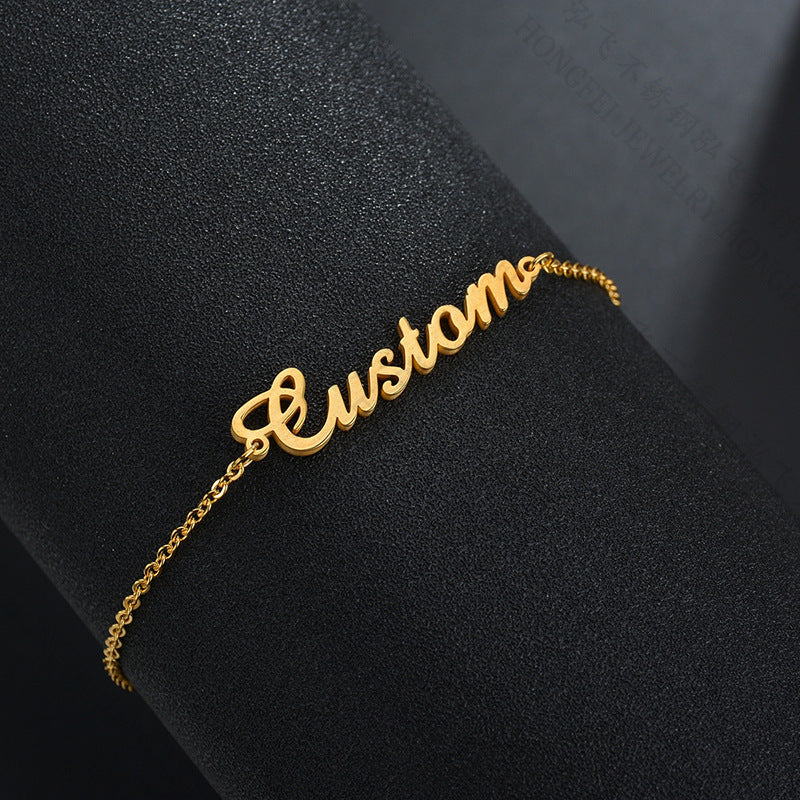 Summer Personalized Custom Name Anklets For Women Stainless Steel Cable Chain Gold Colour Sandy Beach Exquisite Jewelry Present