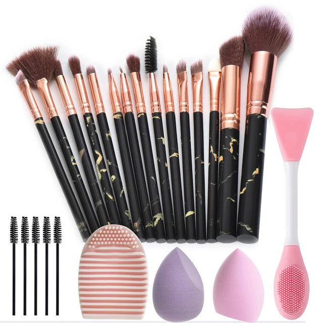 15pcs Marble makeup brushes set Face washing brush  makeup tools