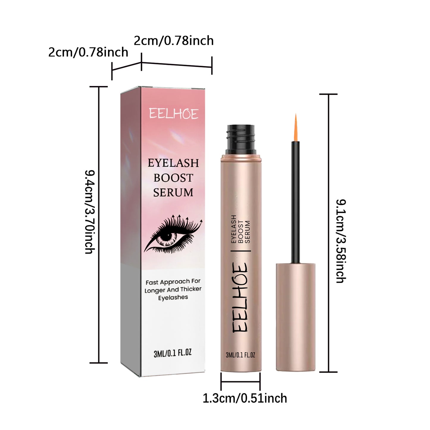 EELHOE Eyelash Boost Serum, Lashes Black Long Mild Natural Thick Curl Curl Lasting Not Faint Dyed Eyelash Liquid