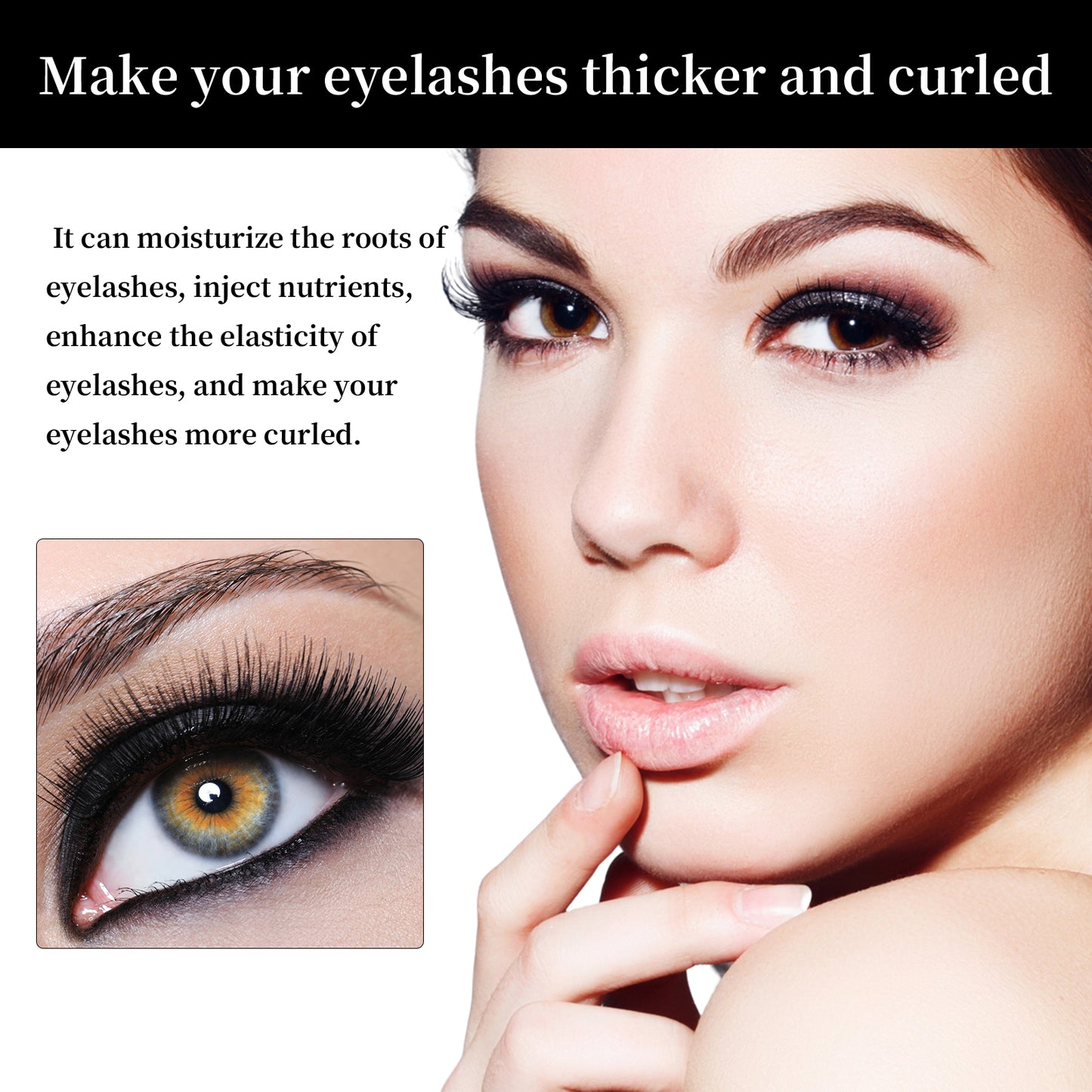 EELHOE Eyelash Boost Serum, Lashes Black Long Mild Natural Thick Curl Curl Lasting Not Faint Dyed Eyelash Liquid