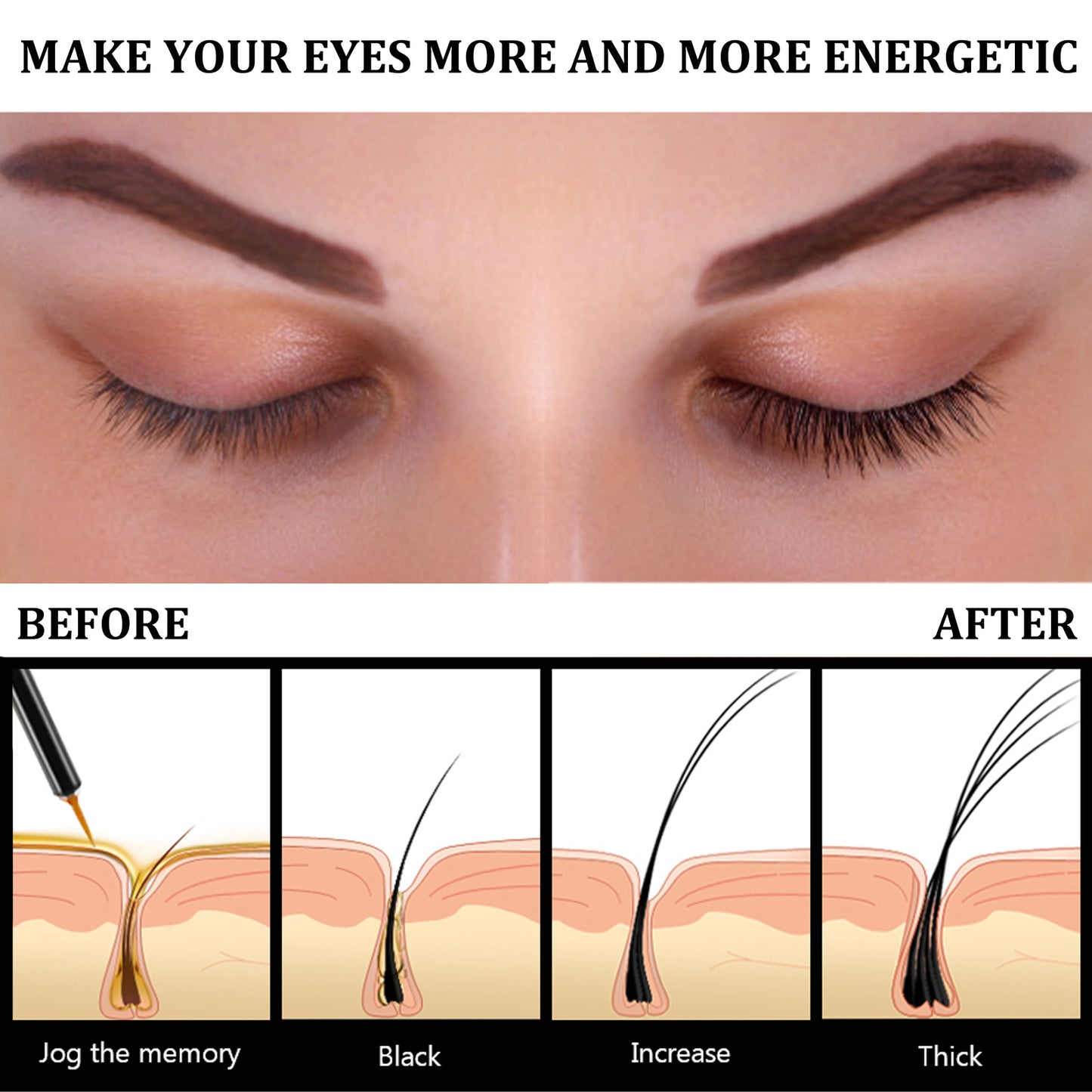 EELHOE Eyelash Boost Serum, Lashes Black Long Mild Natural Thick Curl Curl Lasting Not Faint Dyed Eyelash Liquid