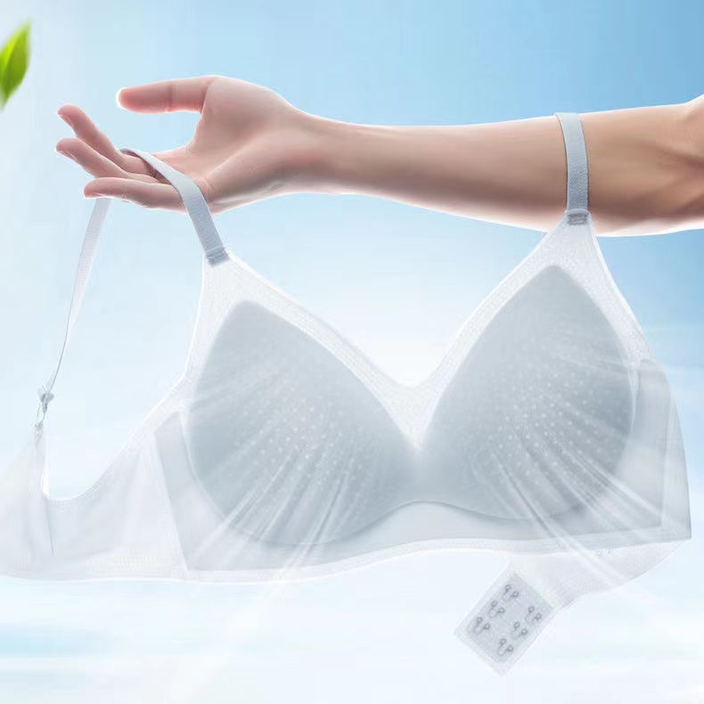 3PCS Women's Ultra Thin Ice Silk Bra Summer Seamless Underwear Breathable Bralette Sexy Lingerie Invisible Sports Bra