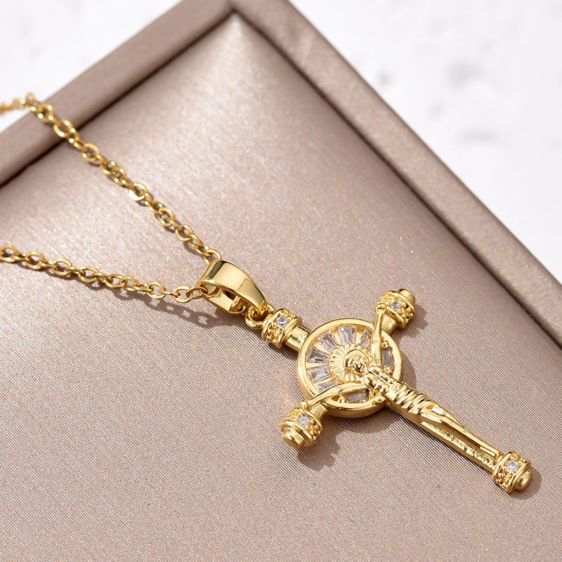 European And American Vintage Cross Luxury Clavicle Chain