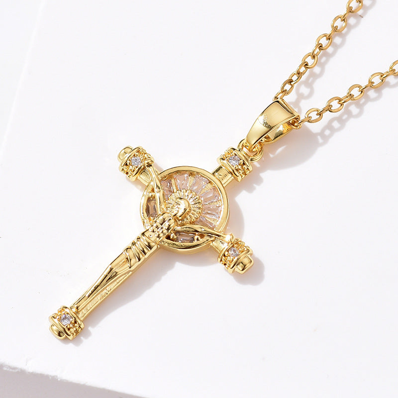 European And American Vintage Cross Luxury Clavicle Chain