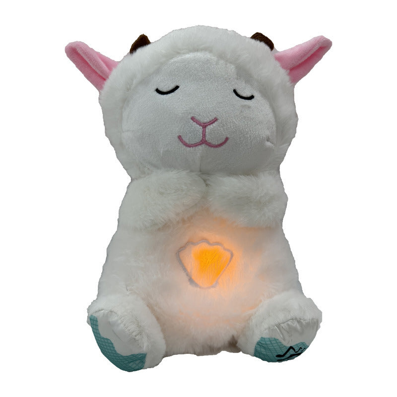 New Breathing Lamb Baby Sleeping Soothing Sleep Music Plush Toy