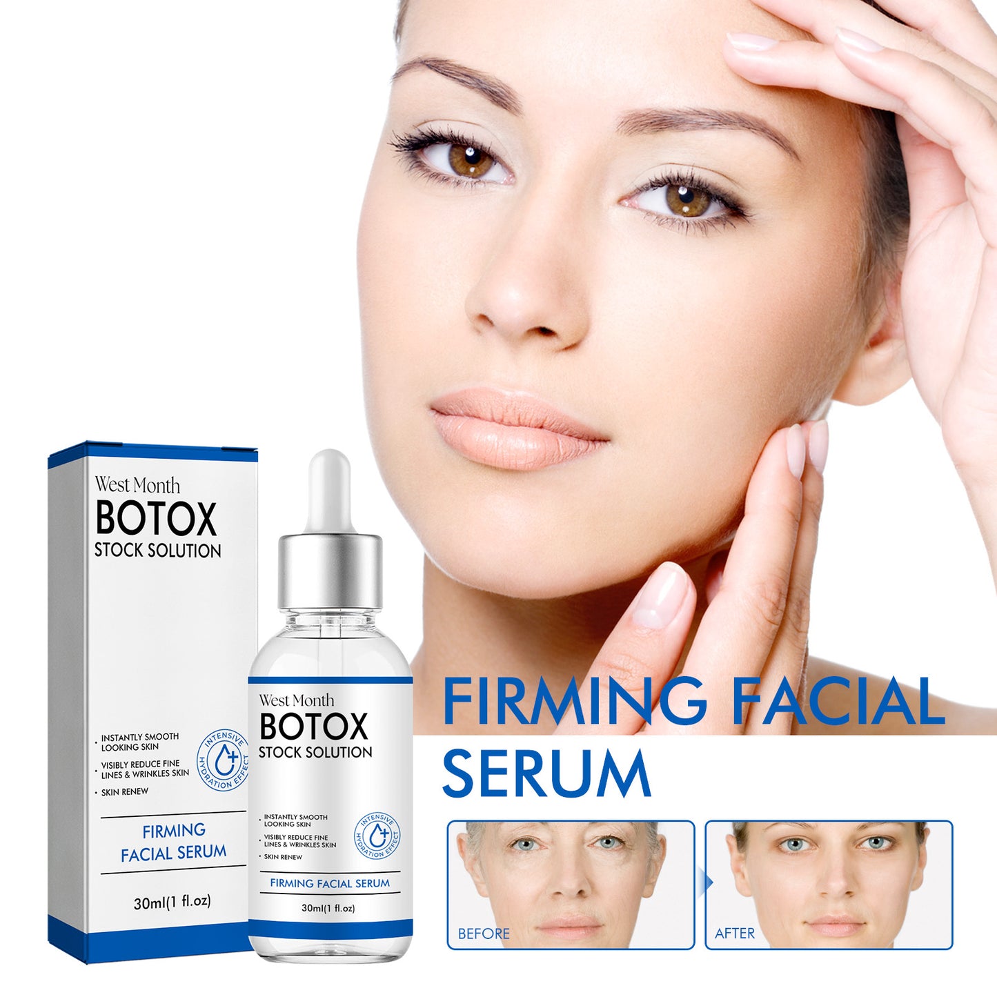 West&Month Firming Face Serum, Moisturizing And Brightening, Tender Skin And Reduce Fine Lines