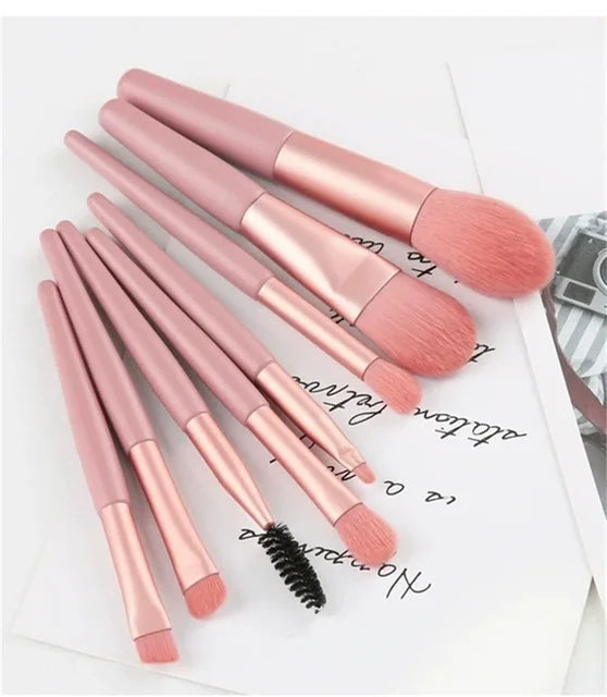 8Pcs Professional Makeup Brush Set Soft Fluffy Hair Brushes Eye Shadow Foundation Blush Blending Beauty Cosmetics Makeup Tools