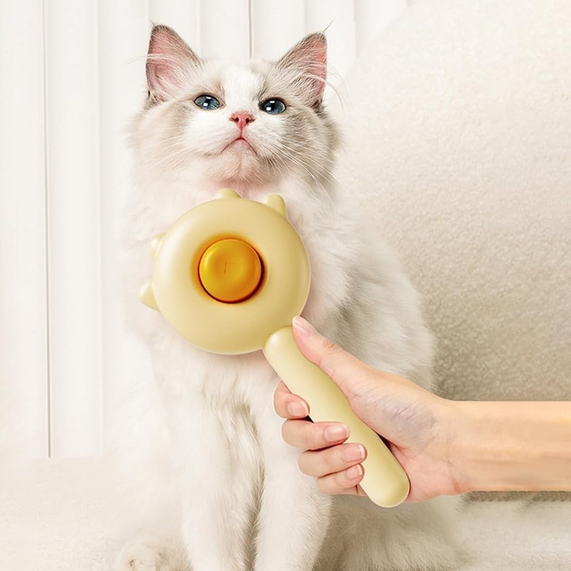 Cat and Dog Shedding Brush with Self-Cleaning Release Button Grooming Tool for Indoor Cats and Dogs, Pet Hair Remover Comb