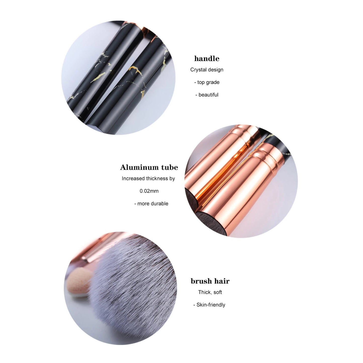 15pcs Marble makeup brushes set Face washing brush  makeup tools