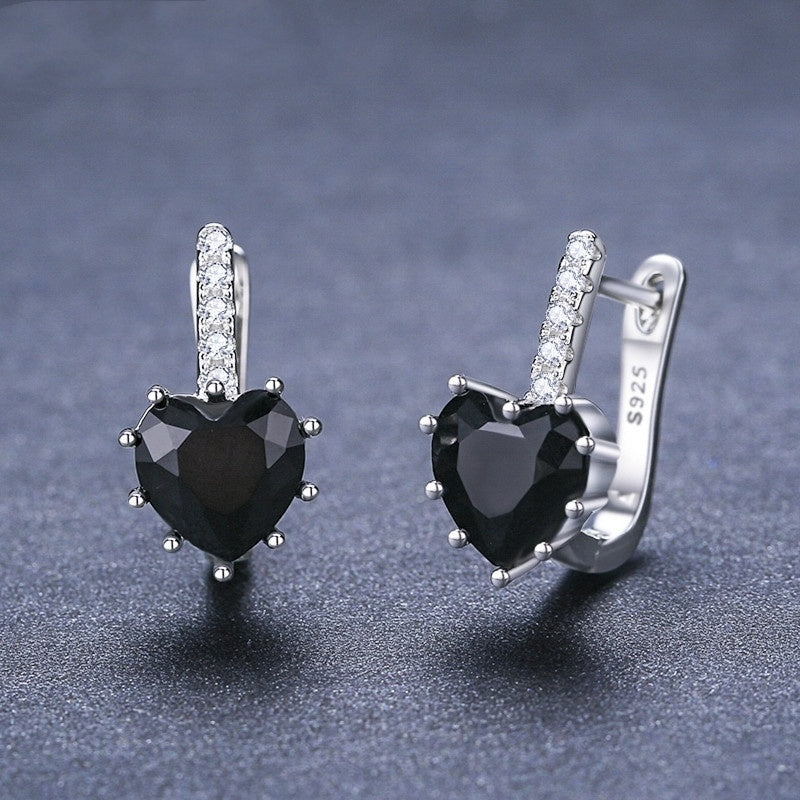 Beautiful All-match Loving Heart Zircon Earrings Copper