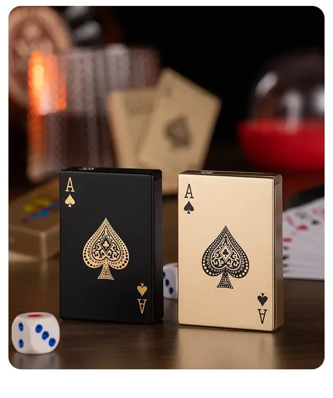 2024 Creative Playing Card Lighter Jet Flame Butane Torch Lighter Side Slip Ignition Windproof Cool Lighters Smoking Accessories