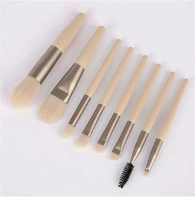 8Pcs Professional Makeup Brush Set Soft Fluffy Hair Brushes Eye Shadow Foundation Blush Blending Beauty Cosmetics Makeup Tools