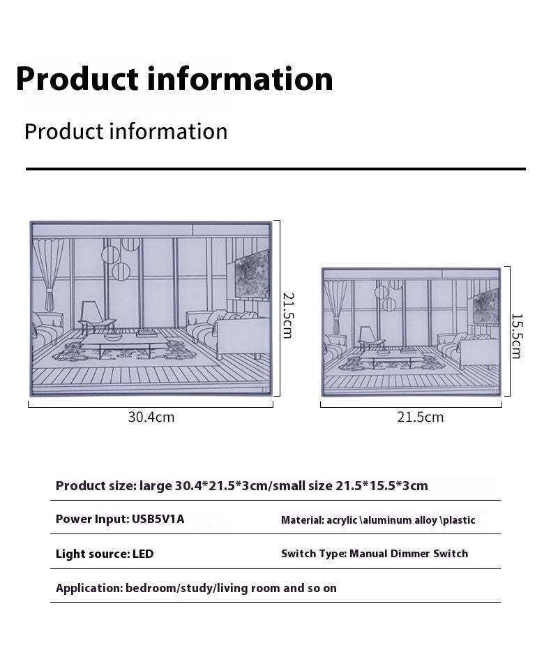 Ins Light Painting Desktop Bedroom Creative Led