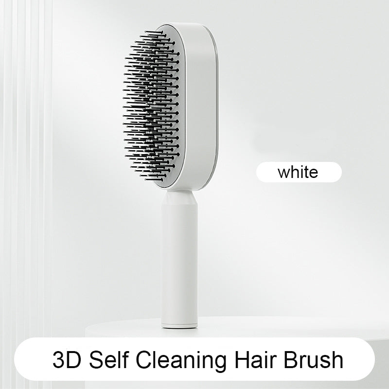 Self Cleaning Hair Brush For Women One-key Cleaning Hair Loss Airbag Massage Scalp Comb Anti-Static Hairbrush